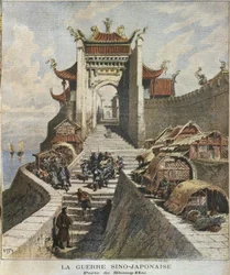 Sino-Japanischer Krieg, Shanghai-Tor, Illustration aus 